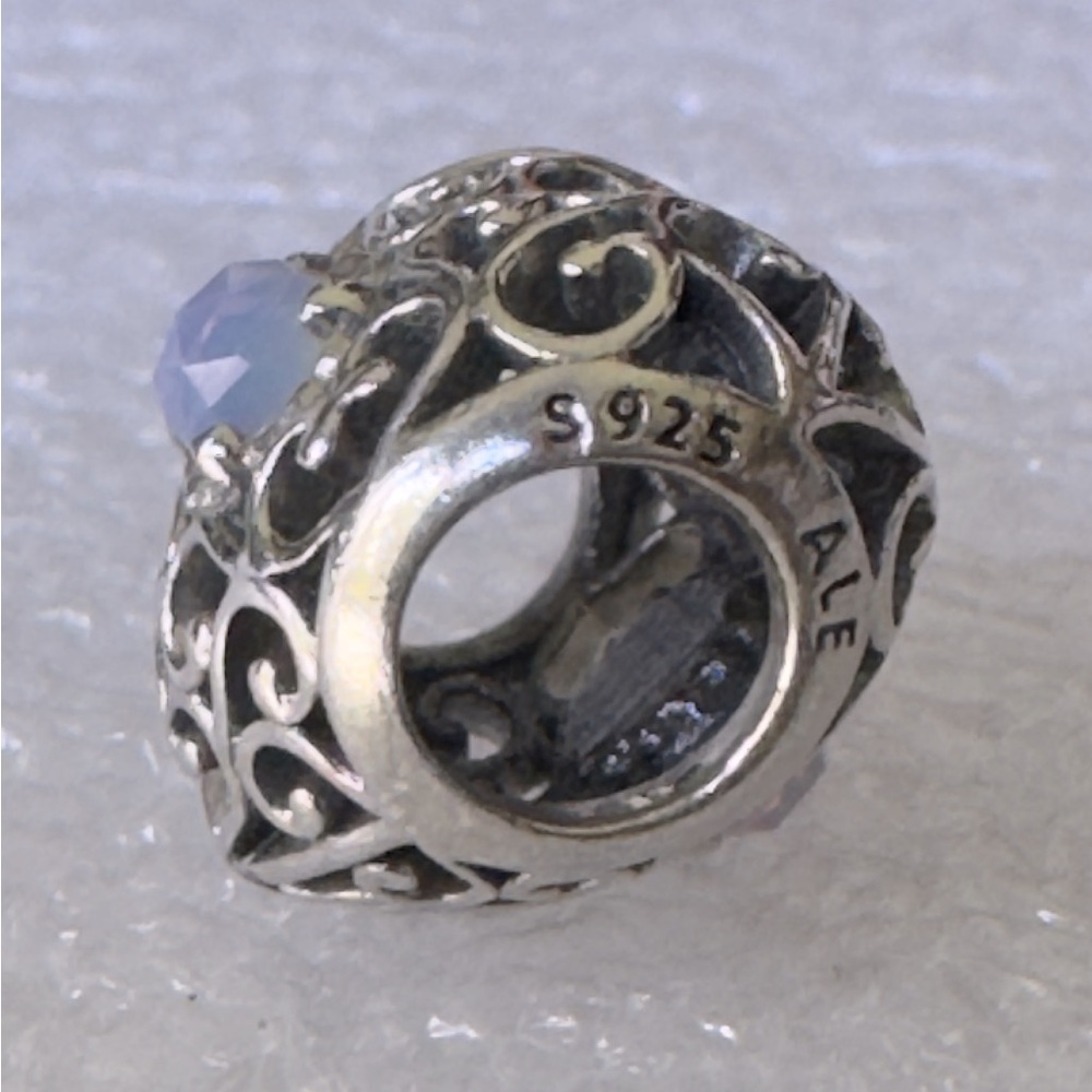 Authentic Pandora Sterling Silver SIGNATURE HEART October Charm #79178NOP - Picture 3 of 5
